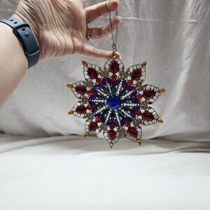 Double sided jeweled sun catcher hanging stars U